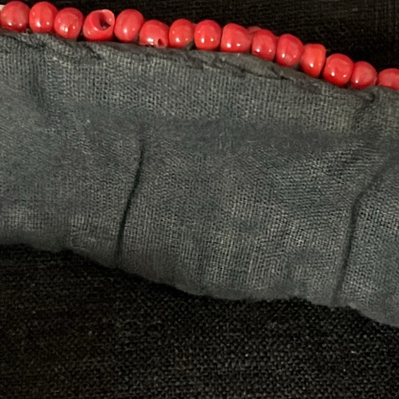 Beaded Belt Vintage Traditional Nepalese Cowrie Shells Red Beads Turquoise Inlay - Picture 5 of 7